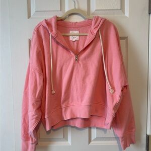 Aerie Pink Quarter Zip Pullover